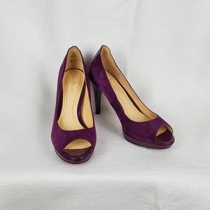 Cole Haan Nike Air Suede Leather Peep Toe Heels